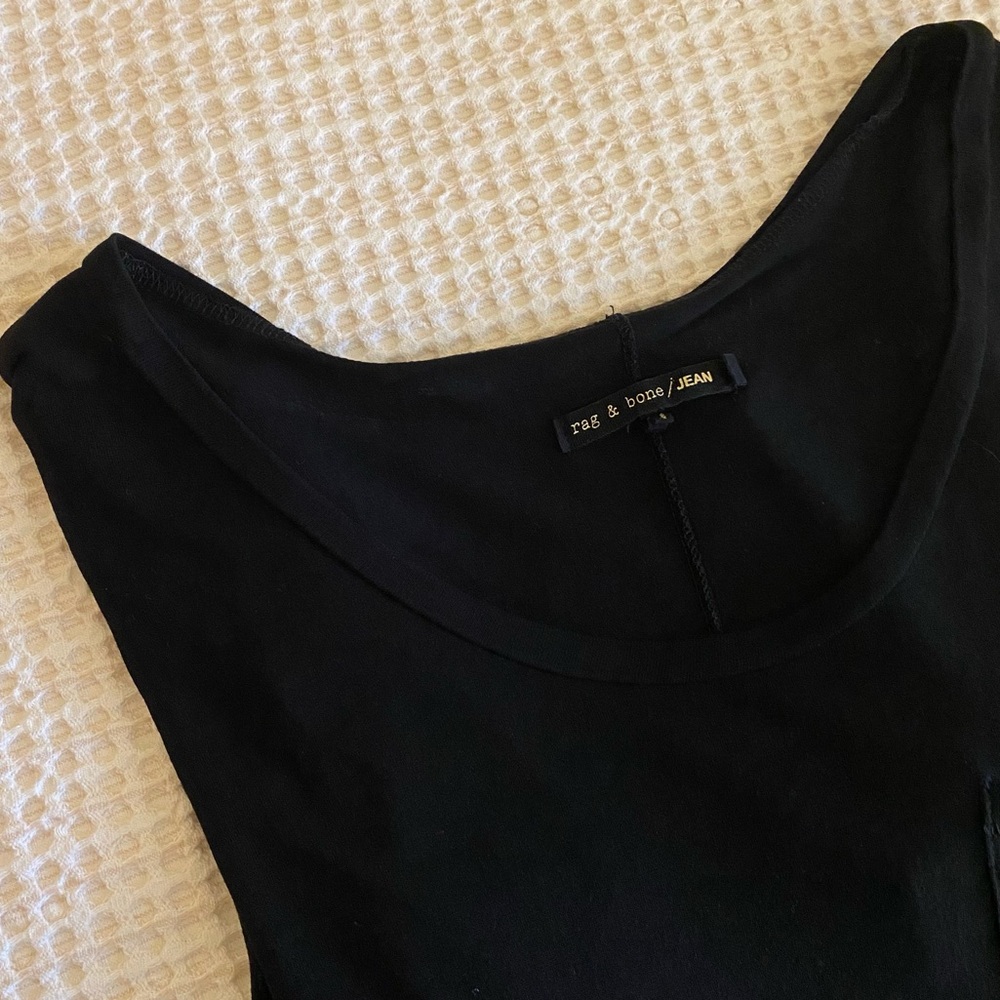 RAG & BONE Black Short Sleeve Tee w/ Chest Pocket - S